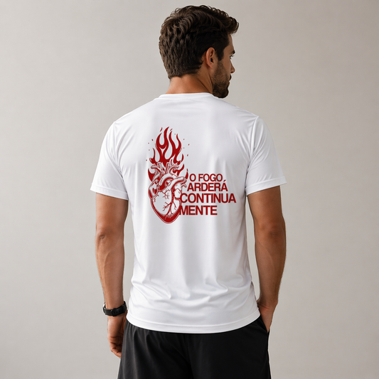 Camisa Premium Unissex Coração em Chamas