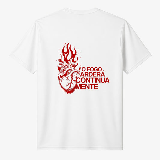 Camisa Premium Unissex Coração em Chamas